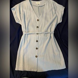 &merci Light Blue Button Down Dress. size small.